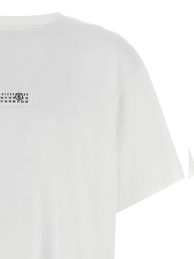 Mm6 Maison Margiela Cotton Crew-neck T-shirt With Numeric Signature Patch In White