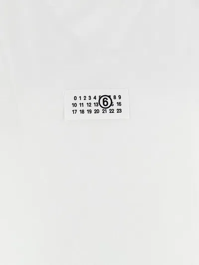 Mm6 Maison Margiela Cotton Crew-neck T-shirt With Numeric Signature Patch In White