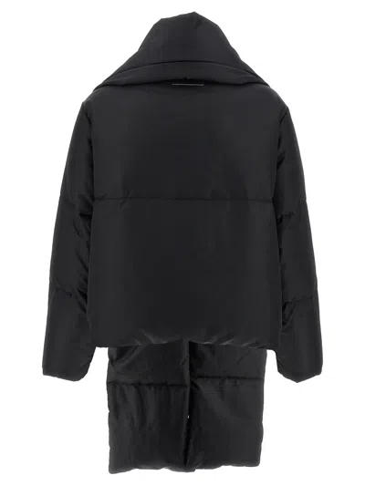Mm6 Maison Margiela Scarf Down Jacket Puffer Jackets Black In Black