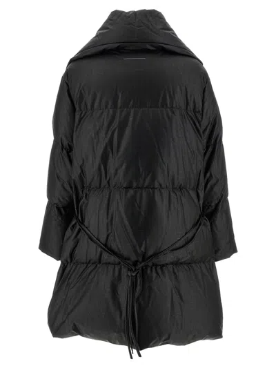 Mm6 Maison Margiela Scarf Down Jacket Puffer Jackets Black In Black
