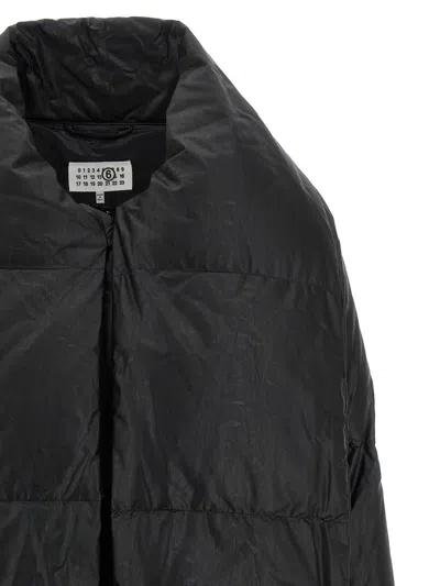 Mm6 Maison Margiela Scarf Down Jacket Puffer Jackets Black In Black