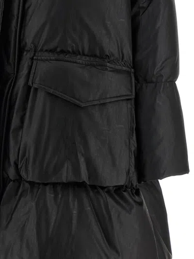 Mm6 Maison Margiela Scarf Down Jacket Puffer Jackets Black In Black