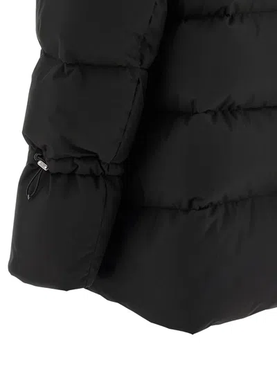 Moorer Quilted Coat Hood Drawstring Hem In Black