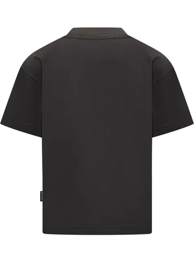 Palm Angels Paxlatimes Black Cotton T-shirt In Black