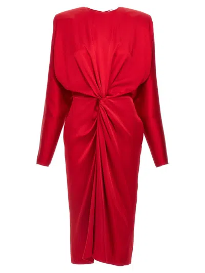 Stella Mccartney Satin Twist Midi Dresses Red