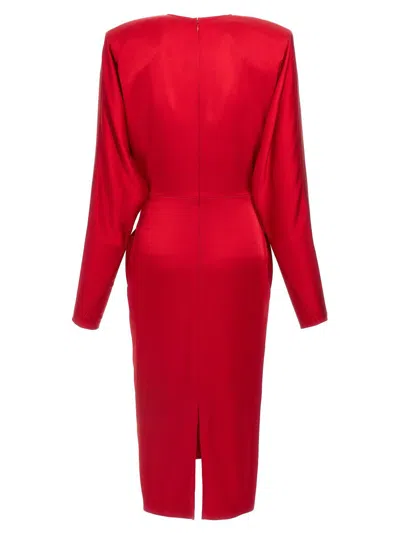 Stella Mccartney Satin Twist Midi Dresses Red