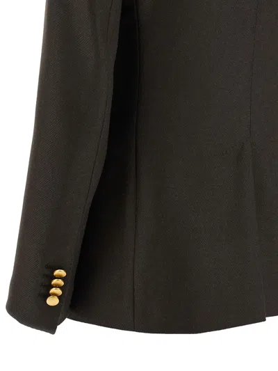 Tagliatore Double-breasted Peak Lapel Blazer In Black