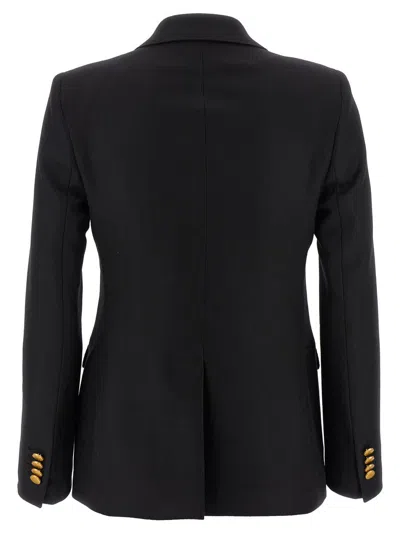 Tagliatore Double-breasted Wool Jacket With Peak Lapels In Blue