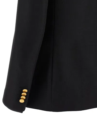 Tagliatore Double-breasted Wool Jacket With Peak Lapels In Blue