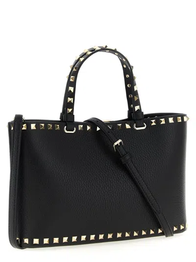 Valentino Borsa A Mano Rockstud In Pelle Nera  Donna