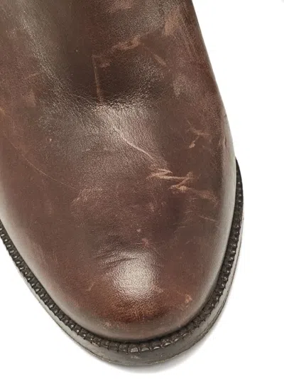 Pre-owned Ralph Lauren  100mm Leather Block Heel Knee-high Boots
