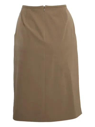 Pre-owned Max Mara Tonal-stitching Midi Skirt