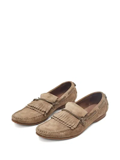 Pre-owned Dolce & Gabbana Fringe Suede Loafers