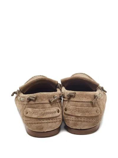 Pre-owned Dolce & Gabbana Fringe Suede Loafers