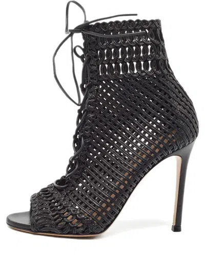 Pre-owned Gianvito Rossi  Woven Leather Lace-up Sandals