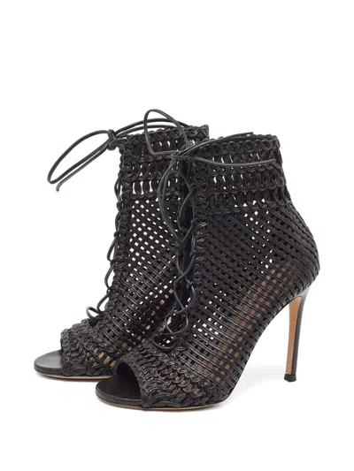 Pre-owned Gianvito Rossi  Woven Leather Lace-up Sandals