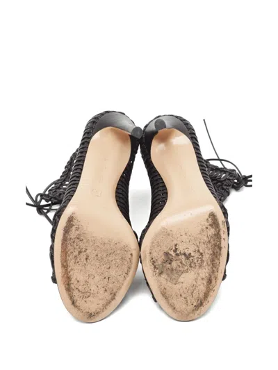 Pre-owned Gianvito Rossi  Woven Leather Lace-up Sandals