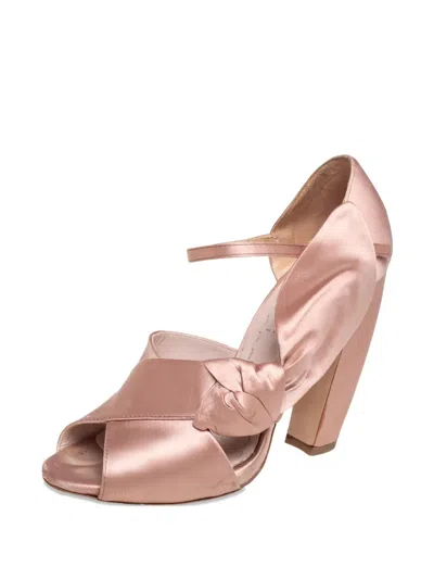 Pre-owned Miu Miu 110mm Knotted-detail Sandals