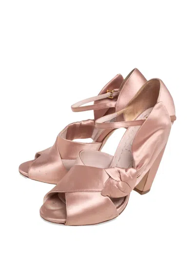 Pre-owned Miu Miu 110mm Knotted-detail Sandals