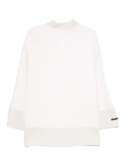 Manzoni 24 Long-sleeve Zip-front Coat In White