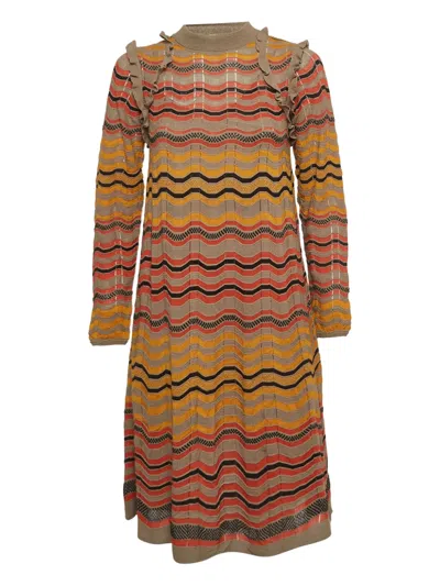 Pre-owned Missoni Zigzag Wave Ruffle Dress