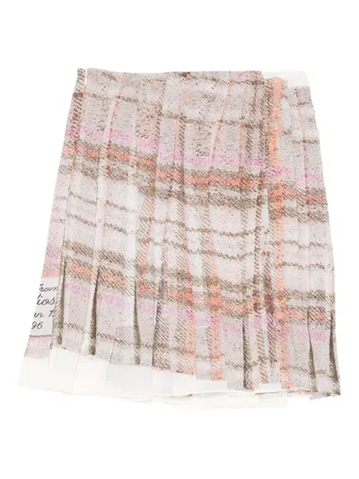 Acne Studios Pleated Plaid Mini Skirt In Multi