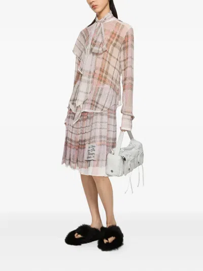 Acne Studios Pleated Plaid Mini Skirt In Multi