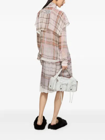 Acne Studios Pleated Plaid Mini Skirt In Multi