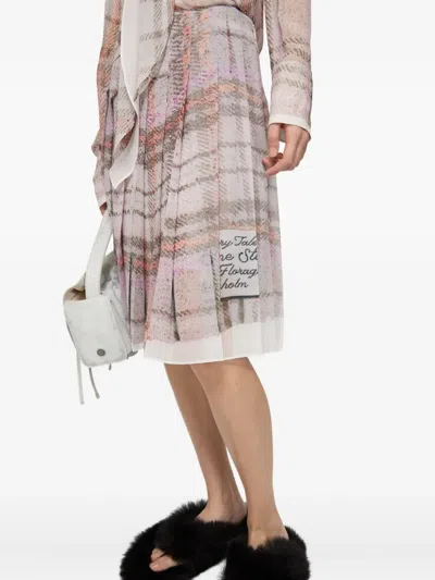 Acne Studios Pleated Plaid Mini Skirt In Multi