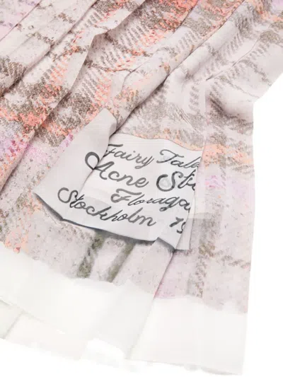 Acne Studios Pleated Plaid Mini Skirt In Multi