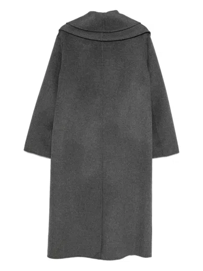 Rohe Double-layered Scarf Coat In Gray