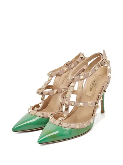 Pre-owned Valentino Garavani 100mm Rockstud-detail Pumps