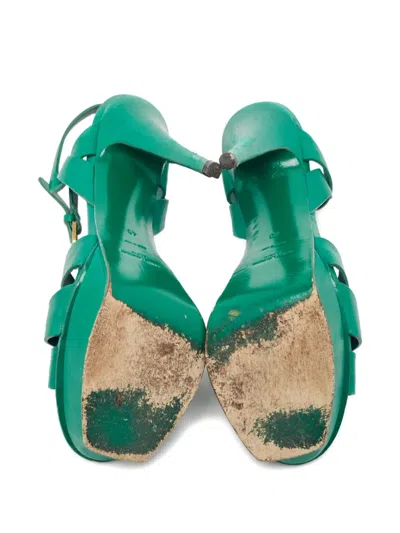 Pre-owned Saint Laurent 145mm Platform Leather Sandals