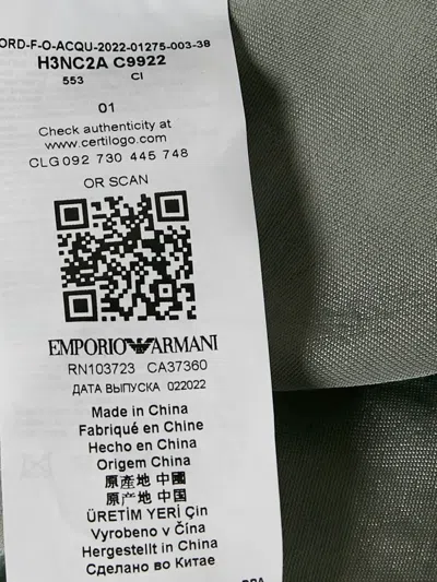 Pre-owned Emporio Armani Velvet Shirt