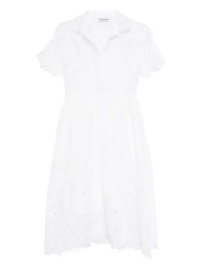 Dice Kayek Embroidered Cotton Midi Dress In White