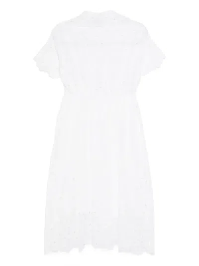 Dice Kayek Embroidered Cotton Midi Dress In White