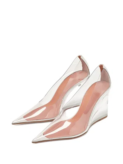 Pre-owned Amina Muaddi 95mm Ane Pointed-toe Wedge Pumps