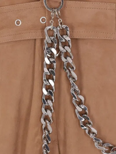 Niccolò Pasqualetti Cavo Suede Trench Coat In Brown