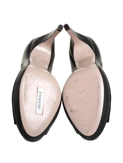 Pre-owned Ferragamo 120mm Peep-toe Scalloped Pumps
