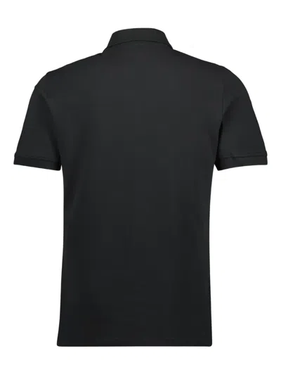 K-way Two-button Pique Polo Shirt In Black