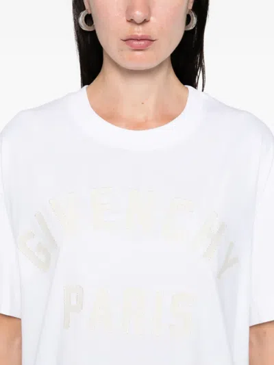 Givenchy Paris Logo Cotton Jersey T-shirt In White