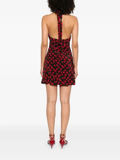 Staud Lucca Tomato-print Mini Dress In Red
