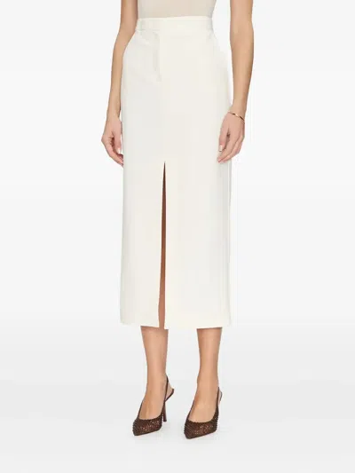 Simona Corsellini Split-front Skirt In White