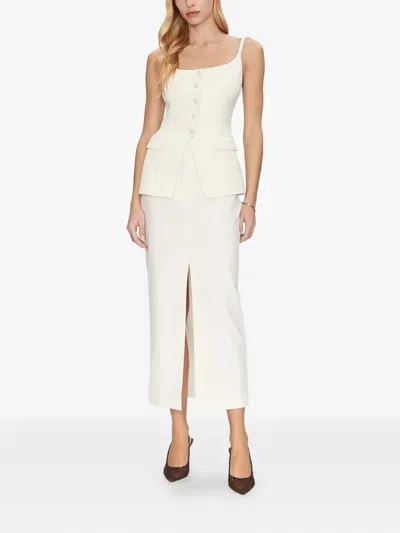 Simona Corsellini Split-front Skirt In White
