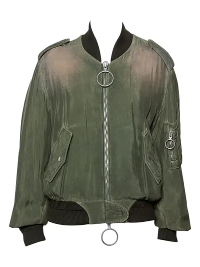 Pre-owned Off-white Washed Ribbed Bomber Jacket