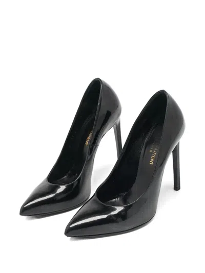 Pre-owned Saint Laurent 110mm Patent Leather Pointed Toe Pumps