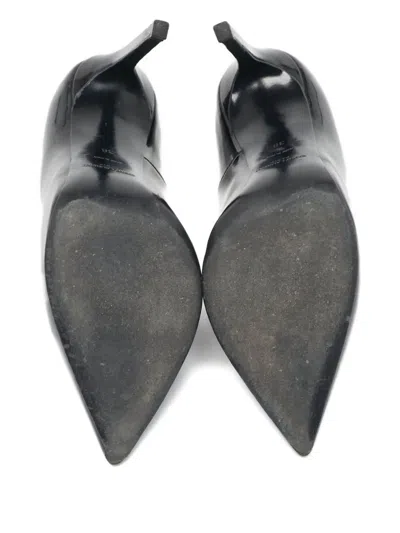 Pre-owned Saint Laurent 110mm Patent Leather Pointed Toe Pumps