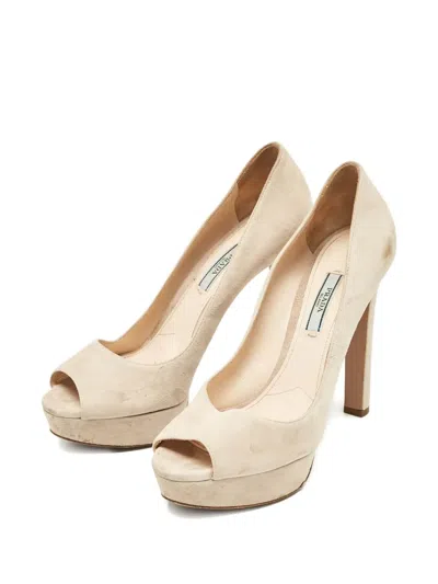 Pre-owned Prada 120mm Peep-toe Platform Pumps