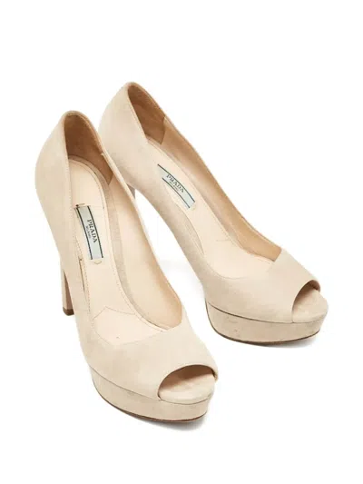 Pre-owned Prada 120mm Peep-toe Platform Pumps