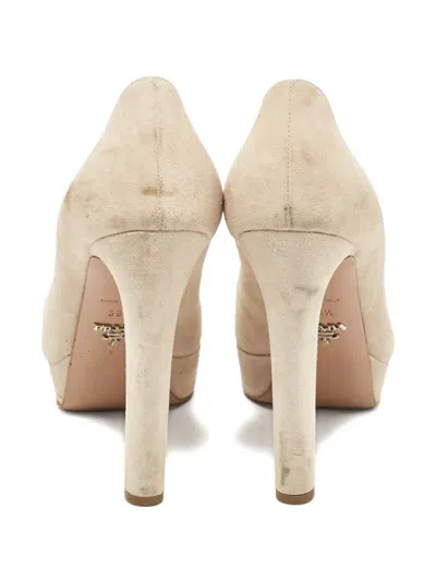 Pre-owned Prada 120mm Peep-toe Platform Pumps